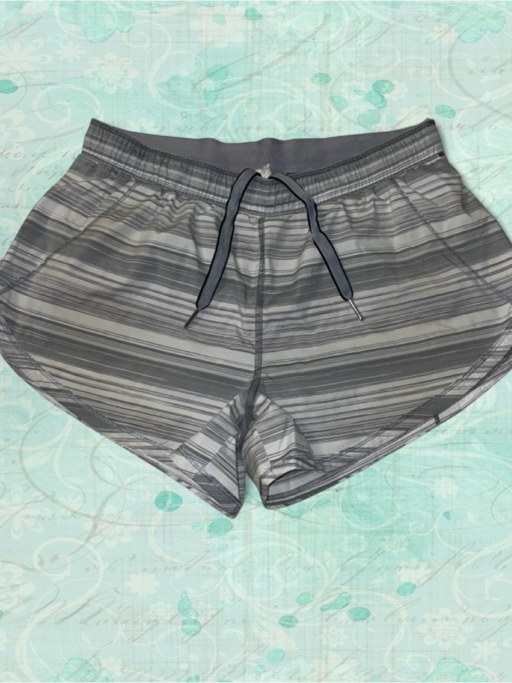 lululemon athletica Gray Striped Athletic Shorts